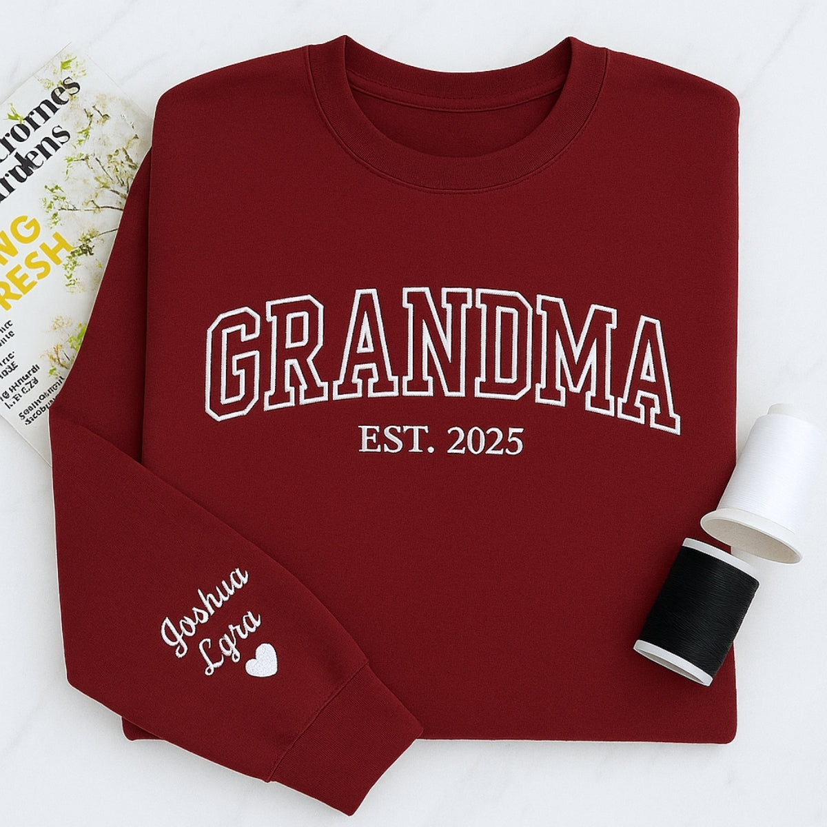 Custom Grandma Varsity Hoodie - Personalized Grandchildren Names - Perfect Mother's Day Gift