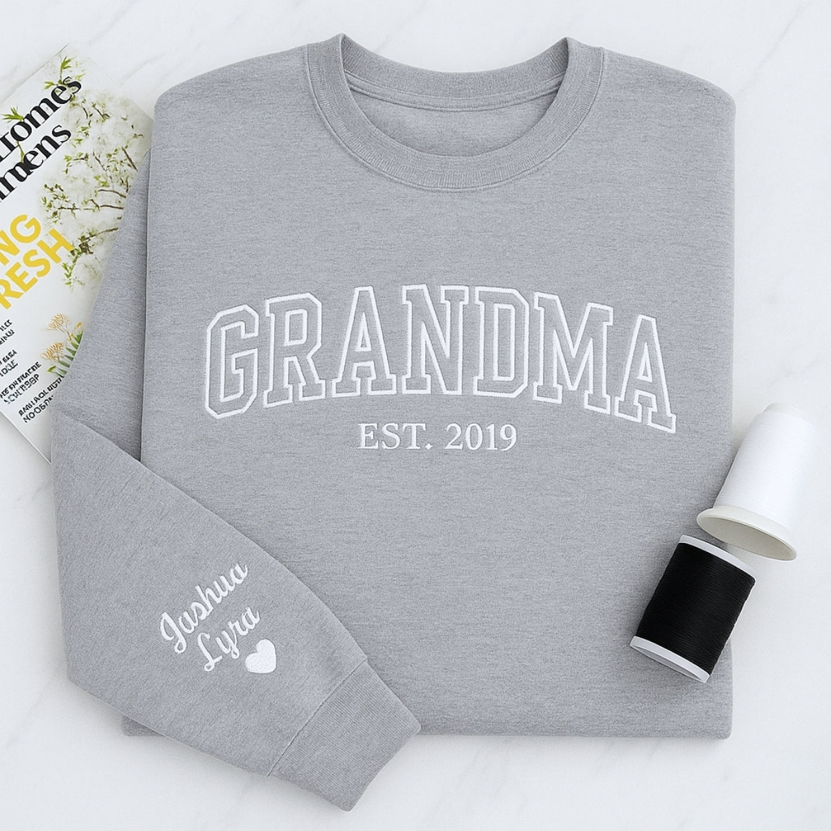 Custom Grandma Varsity Hoodie - Personalized Grandchildren Names - Perfect Mother's Day Gift
