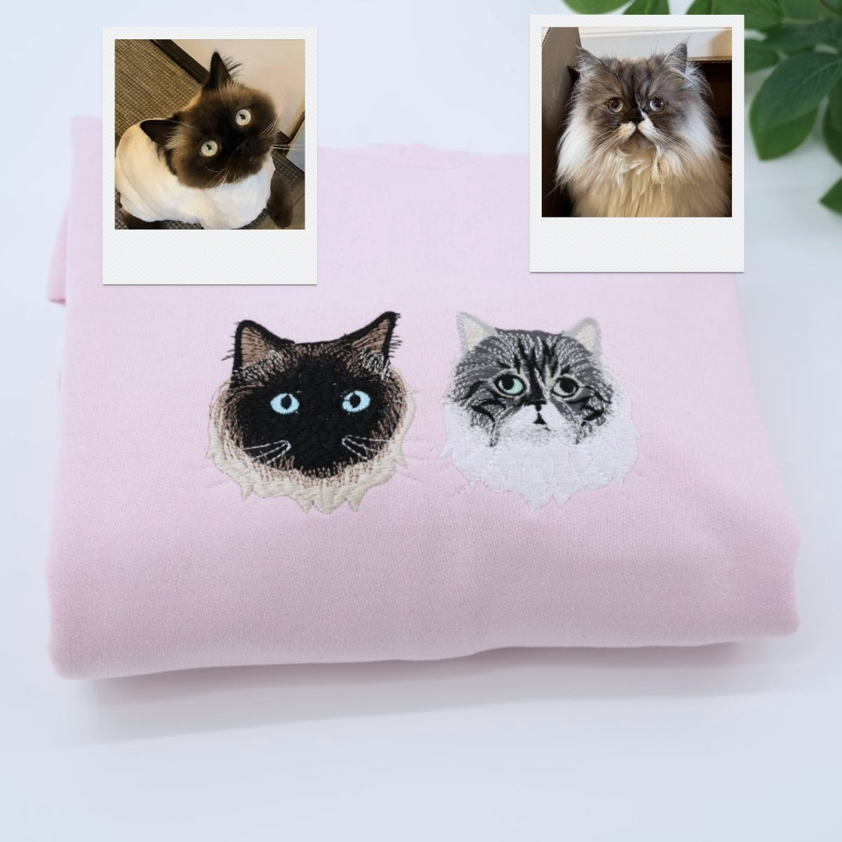 Individuell bestickte Engel- und Dämonenkatze-Kapuzenpullover für Paare