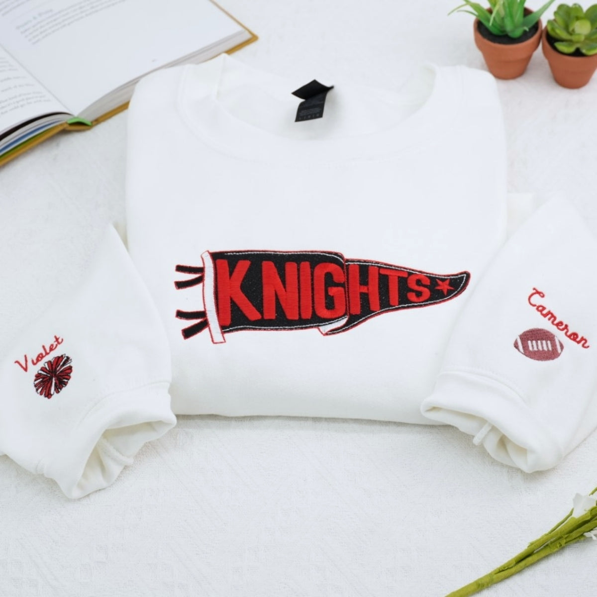 Individuell bestickte Engel- und Dämonenkatze-Kapuzenpullover für Paare