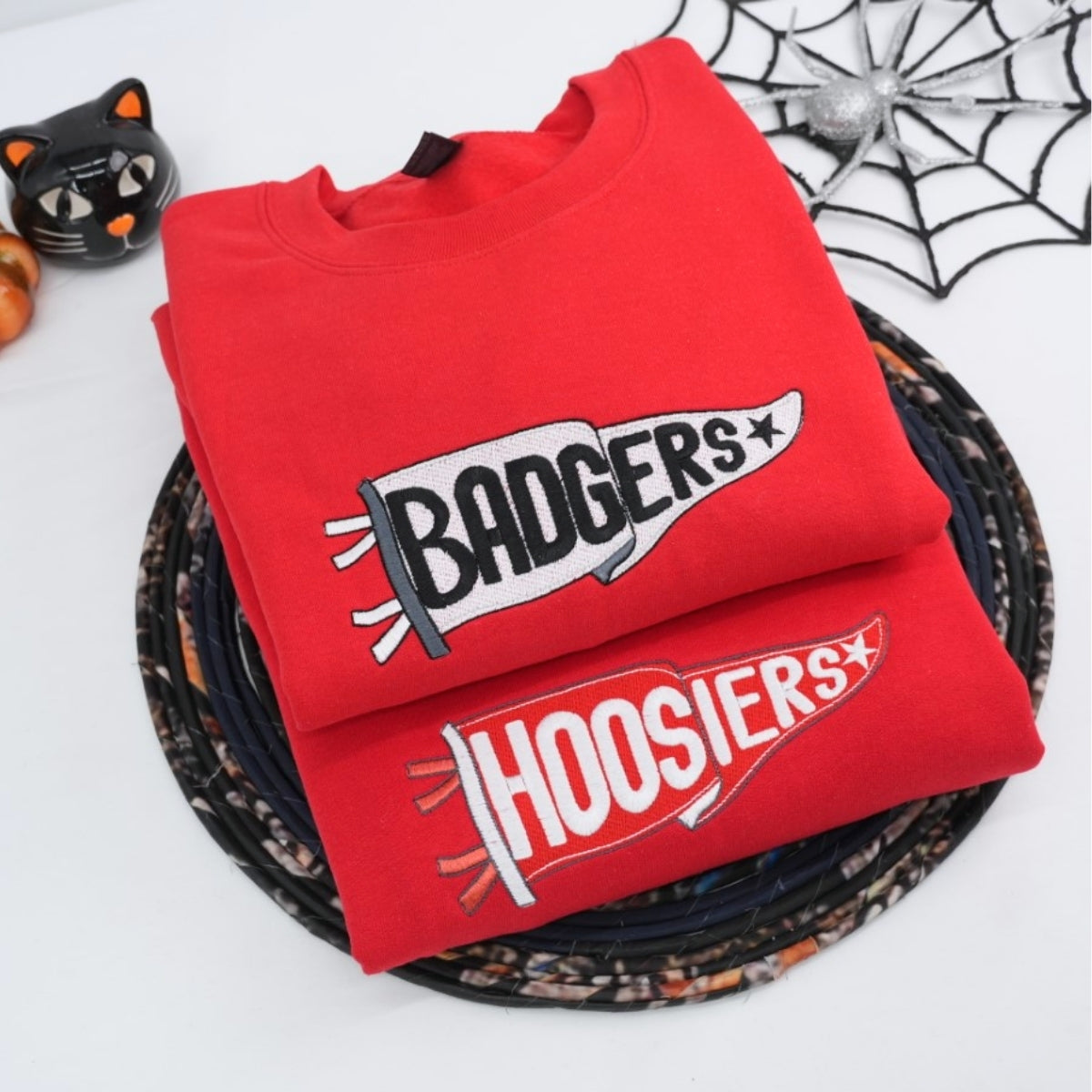 Individuell bestickte Engel- und Dämonenkatze-Kapuzenpullover für Paare