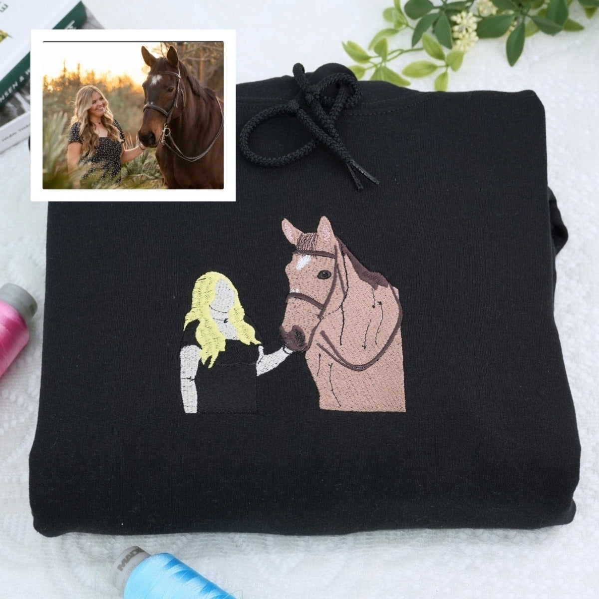 Sweats à capuche assortis brodés personnalisés avec ange et chat démon pour couples