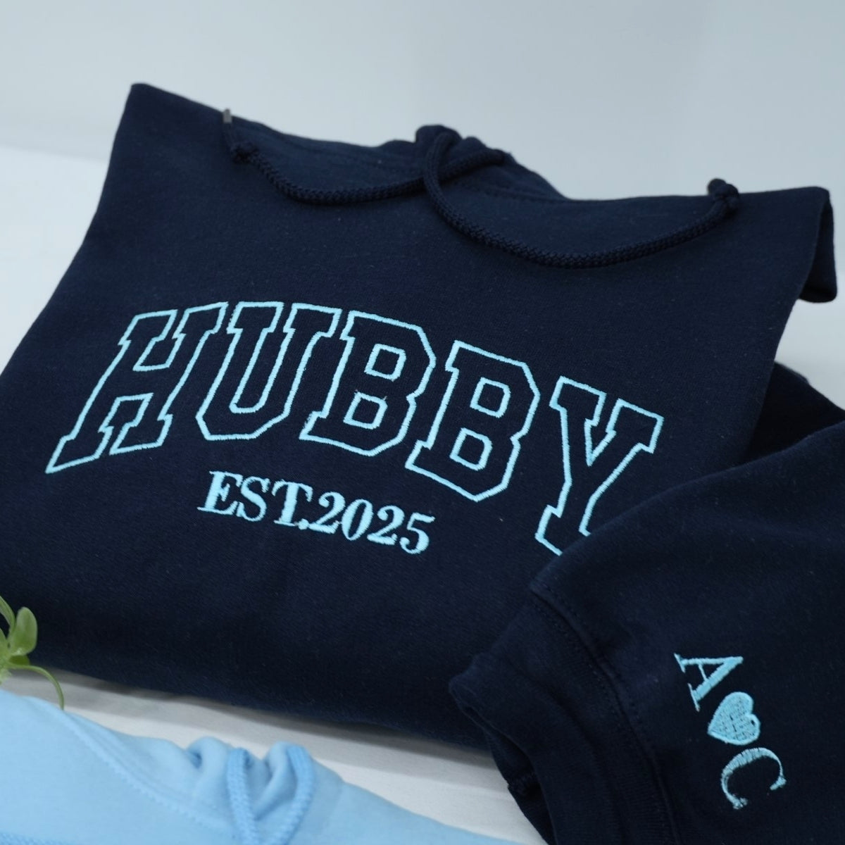 Custom Hubby Wifey Hoodies - Matching Embroidered Couples Sweatshirts - Perfect Anniversary Gift