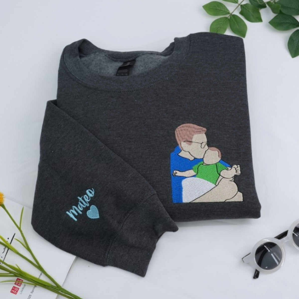 Sweats à capuche assortis brodés personnalisés avec ange et chat démon pour couples