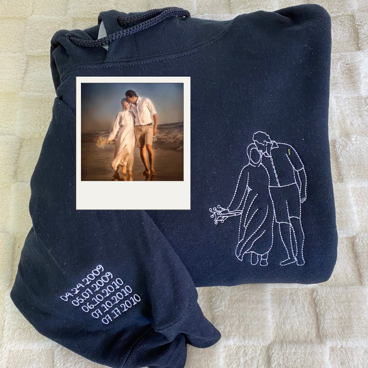 Individuell bestickte Engel- und Dämonenkatze-Kapuzenpullover für Paare