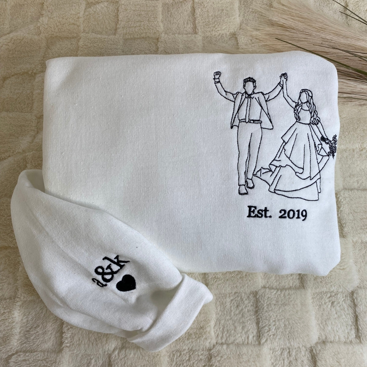 Individuell bestickte Engel- und Dämonenkatze-Kapuzenpullover für Paare