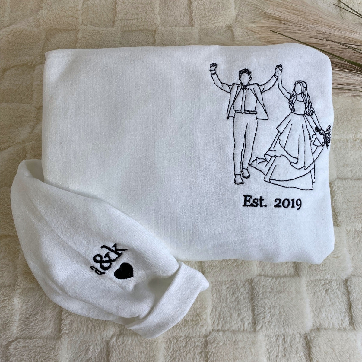 Individuell bestickte Engel- und Dämonenkatze-Kapuzenpullover für Paare