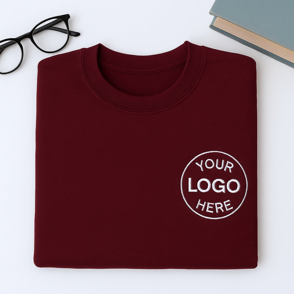 Custom Logo Sweatshirt - Business Embroidered Pullover - Corporate Branded Apparel Team Gift