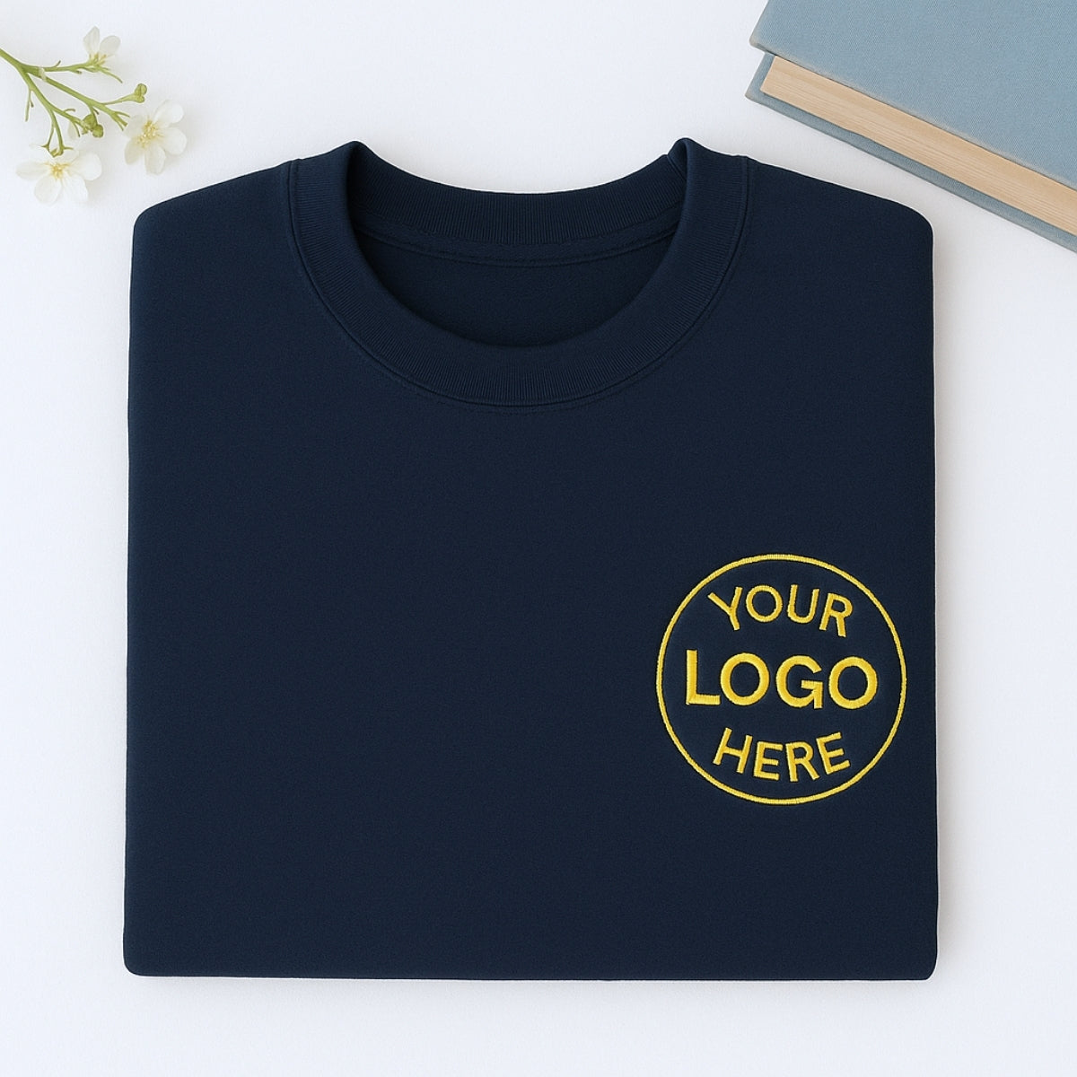 Custom Logo Sweatshirt - Business Embroidered Pullover - Corporate Branded Apparel Team Gift