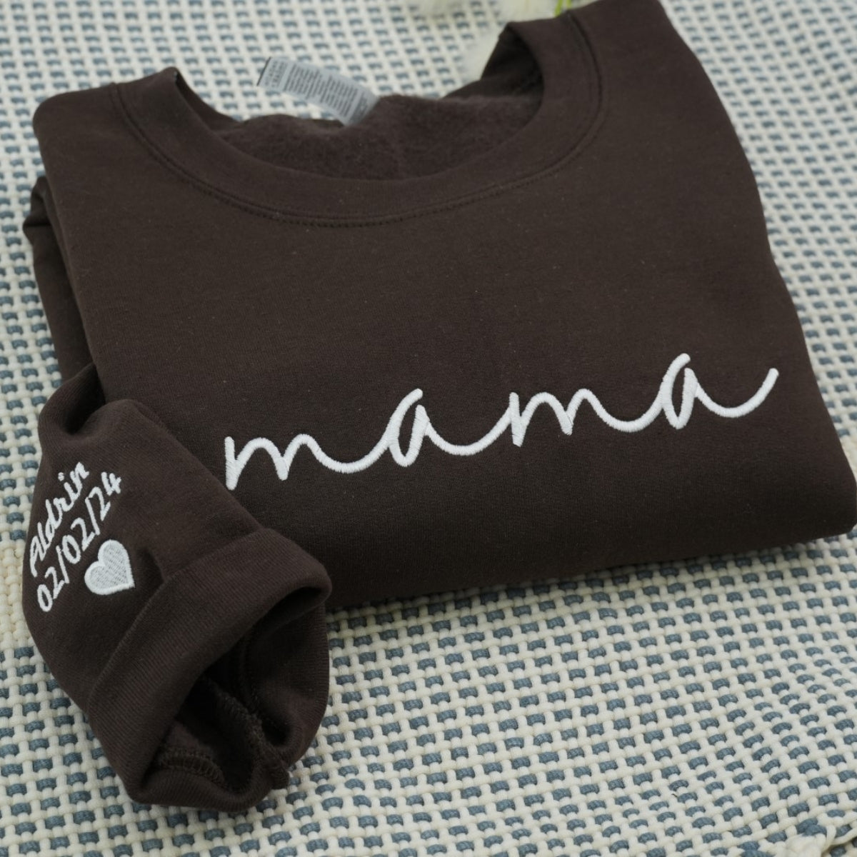 Custom Mama Sweatshirts - Blue Script Embroidered Hoodies with Kids Names - Perfect Multi Child Mother Gift