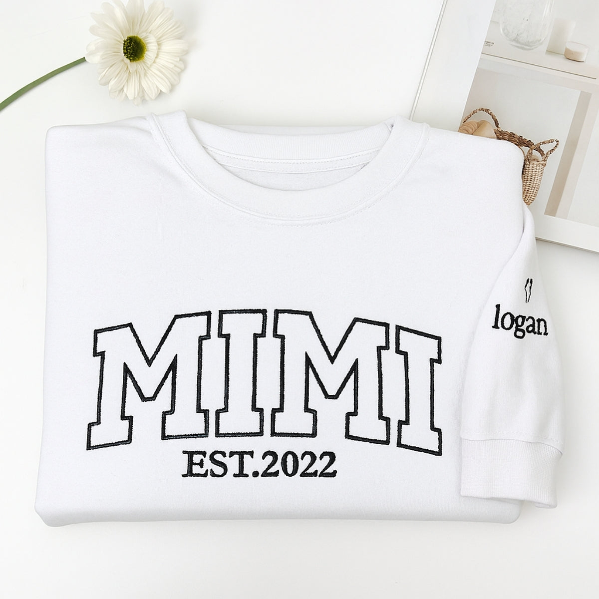 Custom Mimi Hoodies - Grandma Varsity Embroidered Sweatshirts - Perfect Grandmother Gift