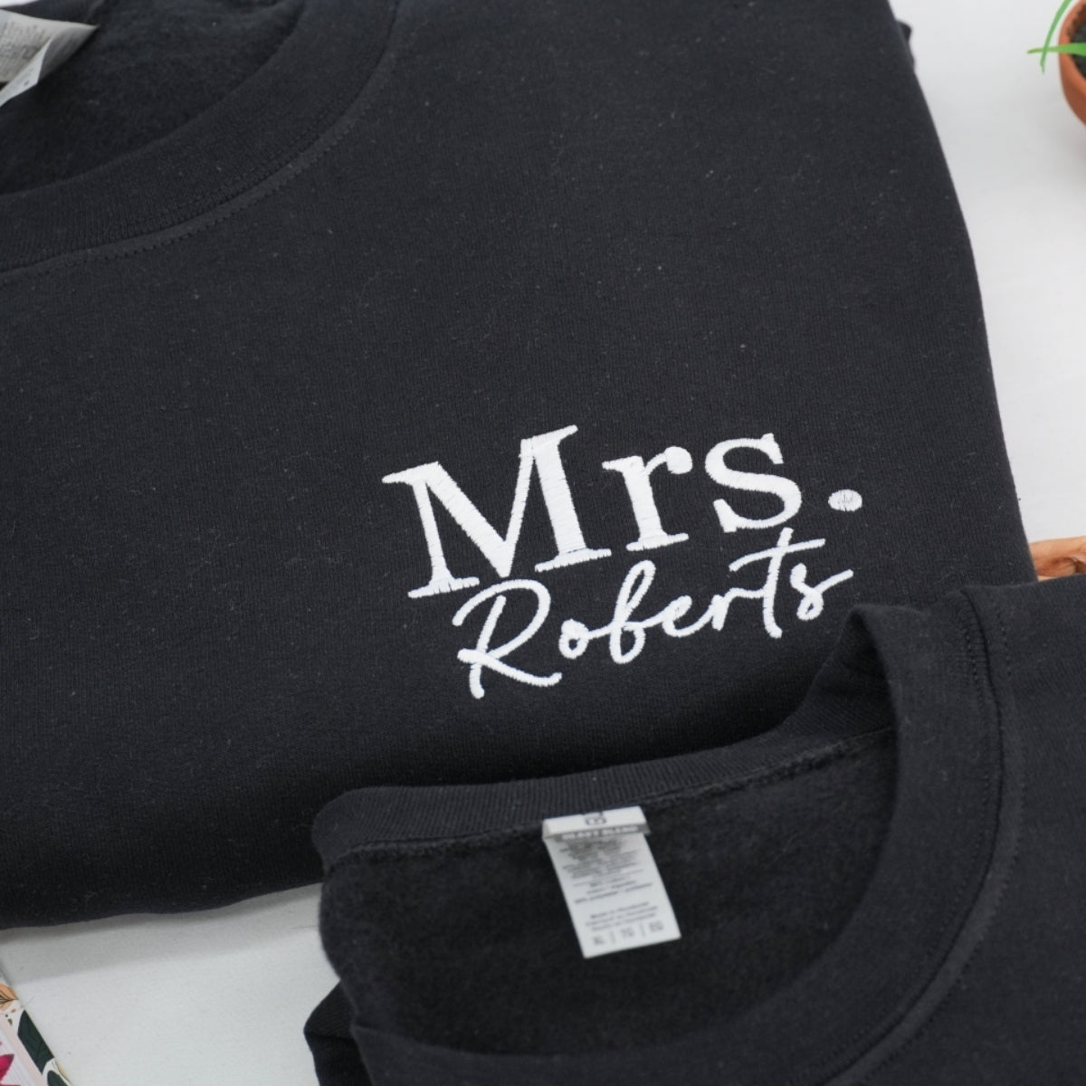 Custom Mr Mrs Wedding Sweatshirts - Personalized Last Name Couple Embroidered - Perfect Wedding Gift