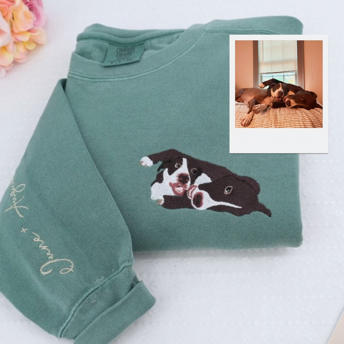 Individuell bestickte Engel- und Dämonenkatze-Kapuzenpullover für Paare