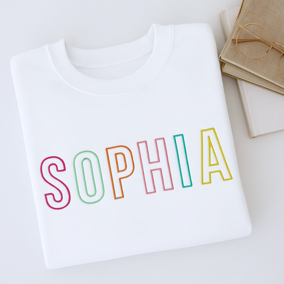 Custom Name Sweatshirt - Personalized Block Letter Embroidered Pullover - Perfect Birthday Gift for Girls