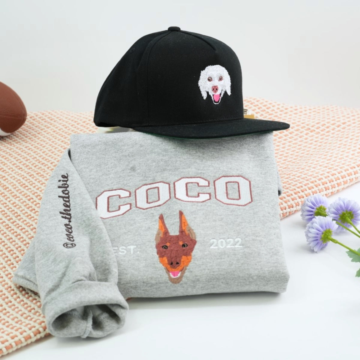 Individuell bestickte Engel- und Dämonenkatze-Kapuzenpullover für Paare