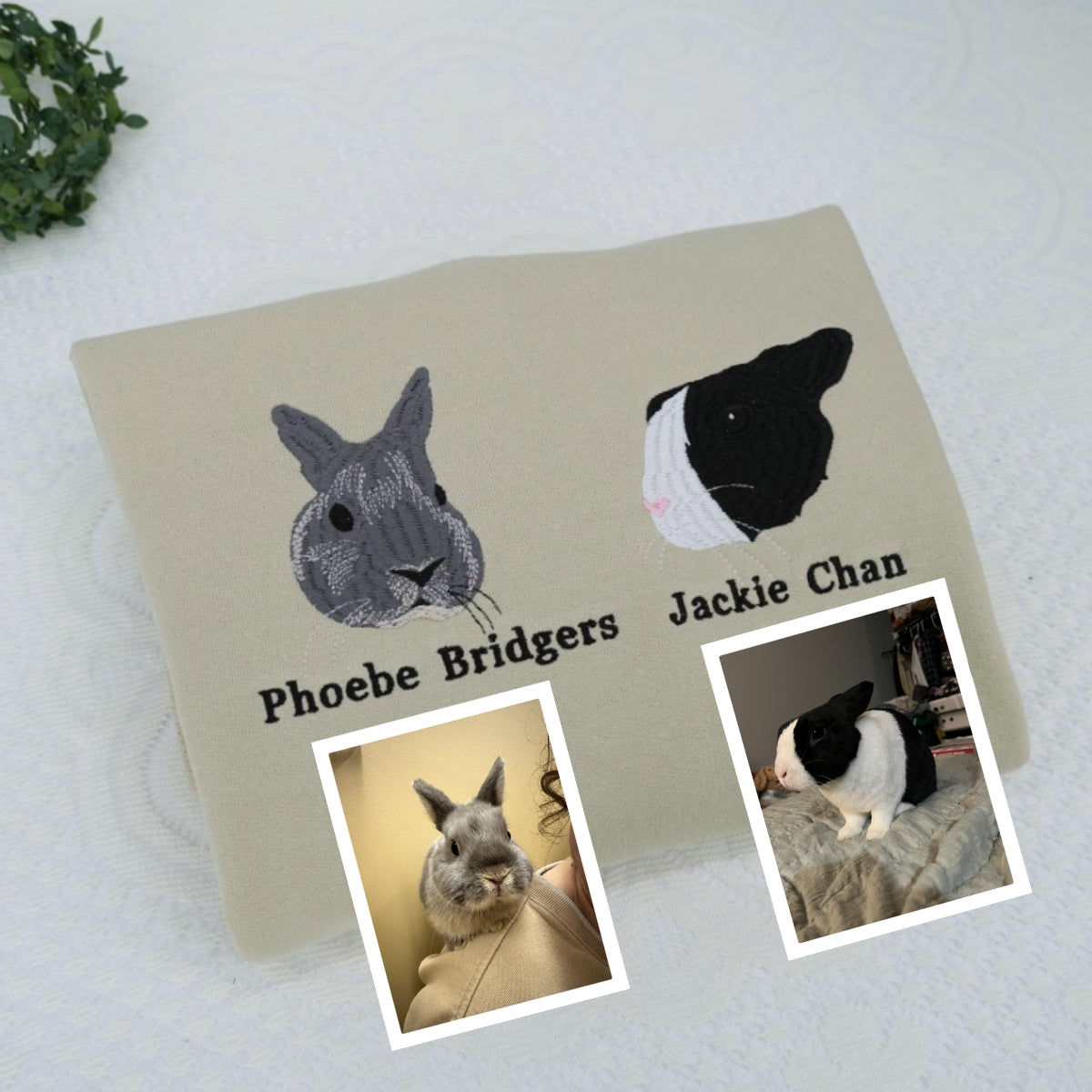 Custom Pet Portrait Hoodies - Any Pet Face Embroidered Sweatshirts - Personalized Pet Parent Gift