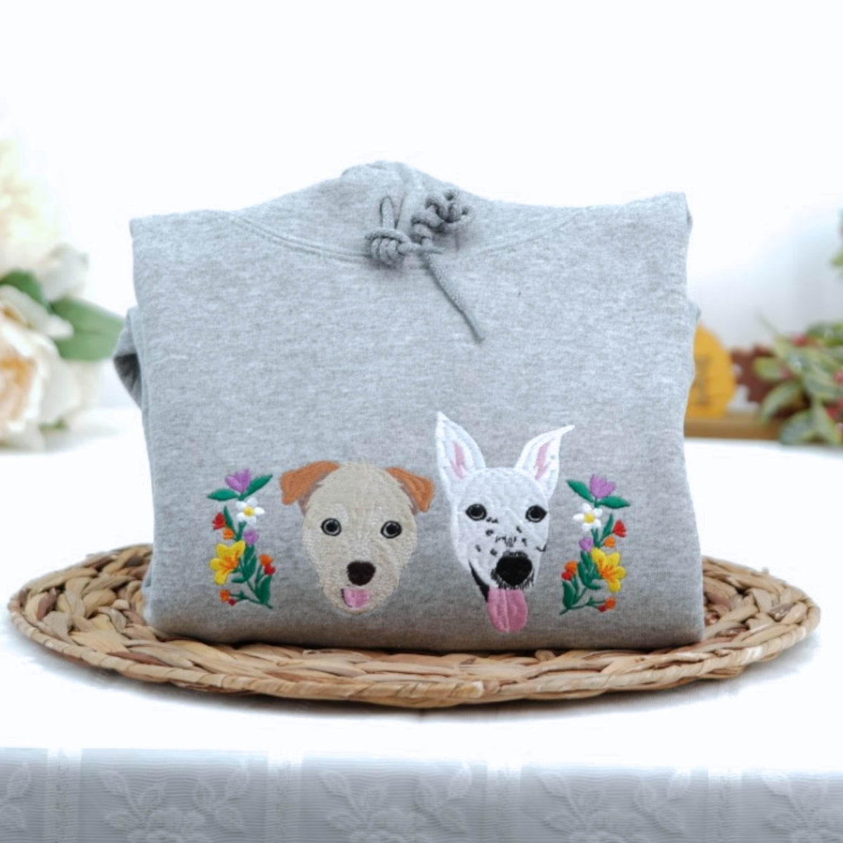 Individuell bestickte Engel- und Dämonenkatze-Kapuzenpullover für Paare