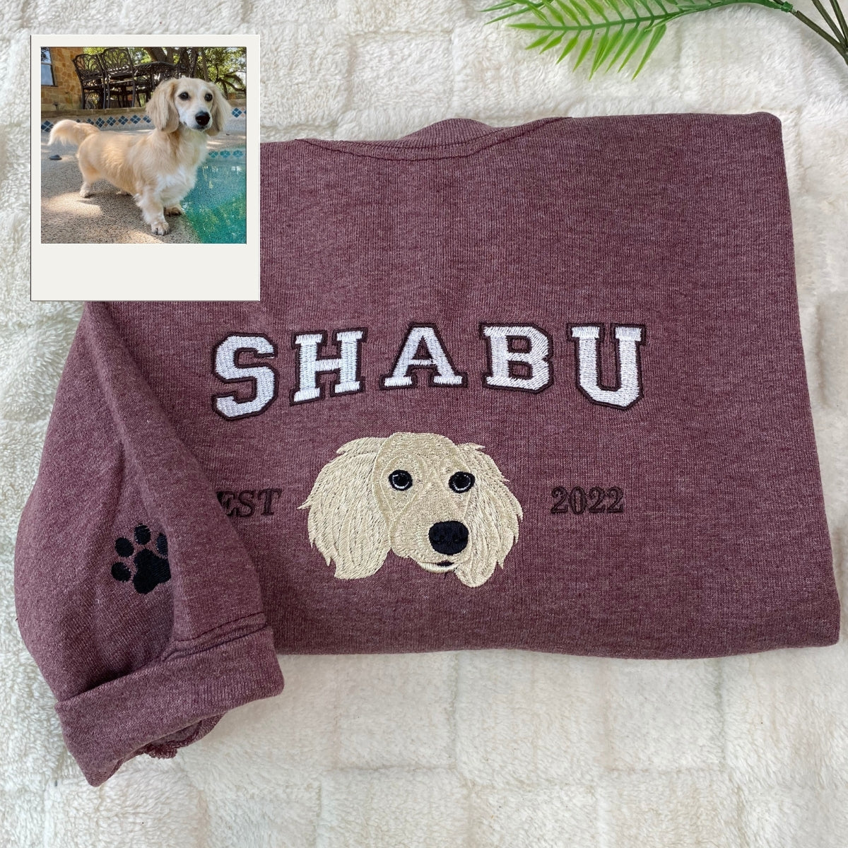 Custom Pet Portrait Hoodies - Personalized Dog Face Embroidered Sweatshirts - Pet Memorial Gift for Dog Moms & Dads