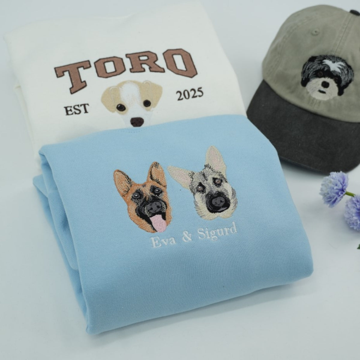 Individuell bestickte Engel- und Dämonenkatze-Kapuzenpullover für Paare