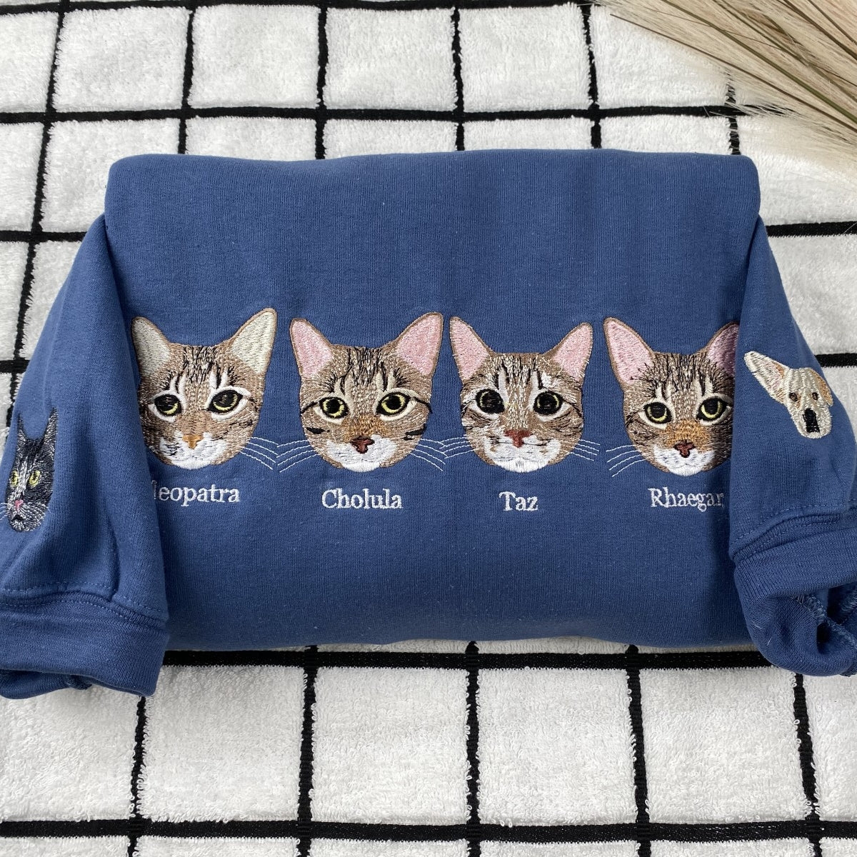 Individuell bestickte Engel- und Dämonenkatze-Kapuzenpullover für Paare