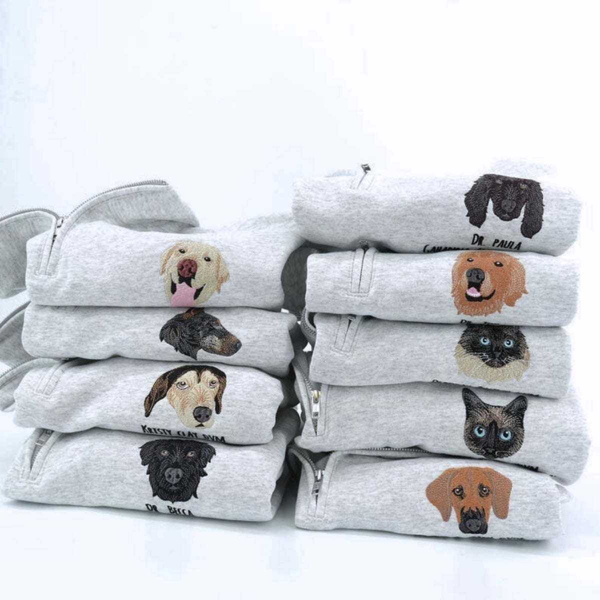 Individuell bestickte Engel- und Dämonenkatze-Kapuzenpullover für Paare