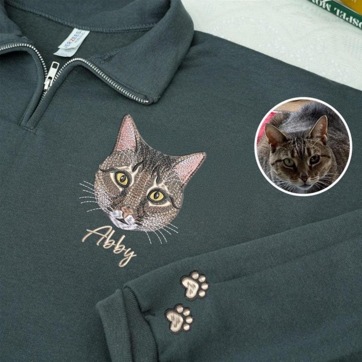 Individuell bestickte Engel- und Dämonenkatze-Kapuzenpullover für Paare