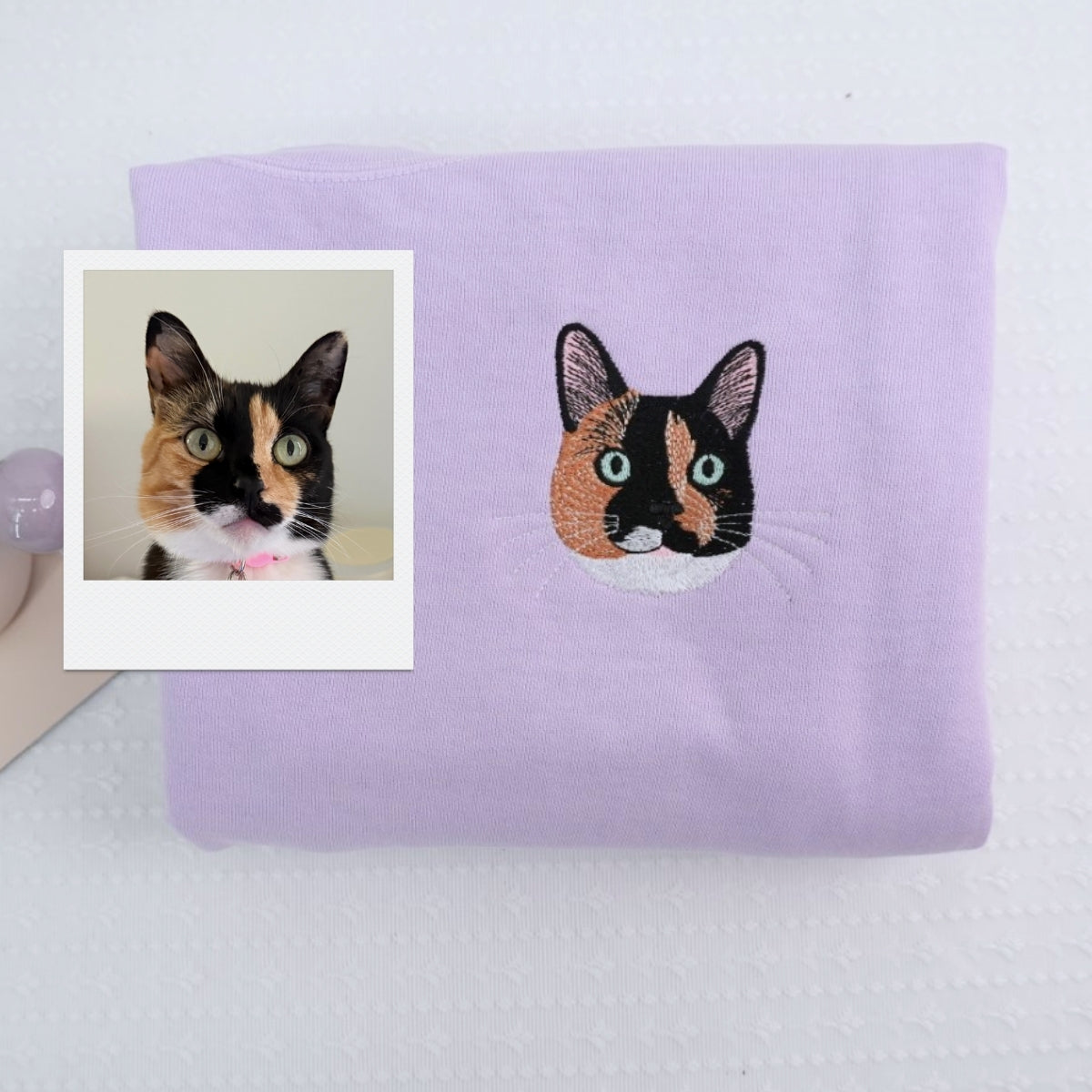 Custom Pet Portrait Sweatshirt - Dog & Cat Mom Embroidered Hoodie - Personalized Pet Parent Gift"