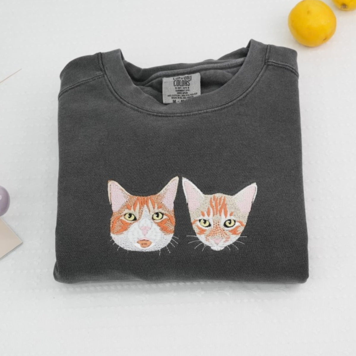 Individuell bestickte Engel- und Dämonenkatze-Kapuzenpullover für Paare