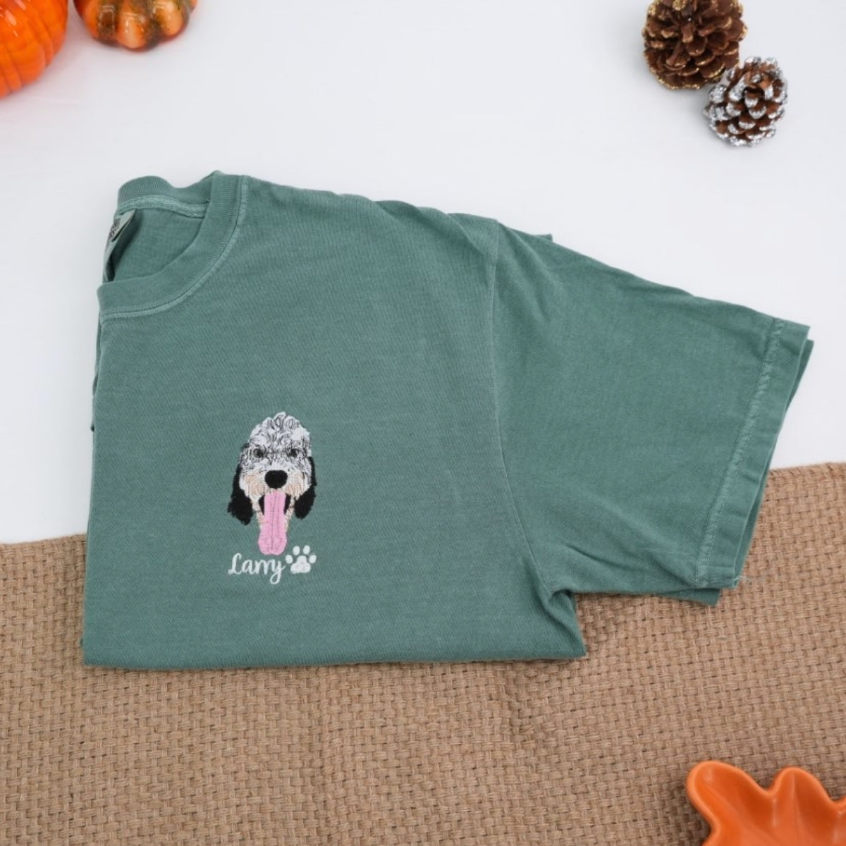 Custom Pet Portrait T-Shirts - Dog & Cat Face Embroidered Shirts - Personalized Pet Parent Gift