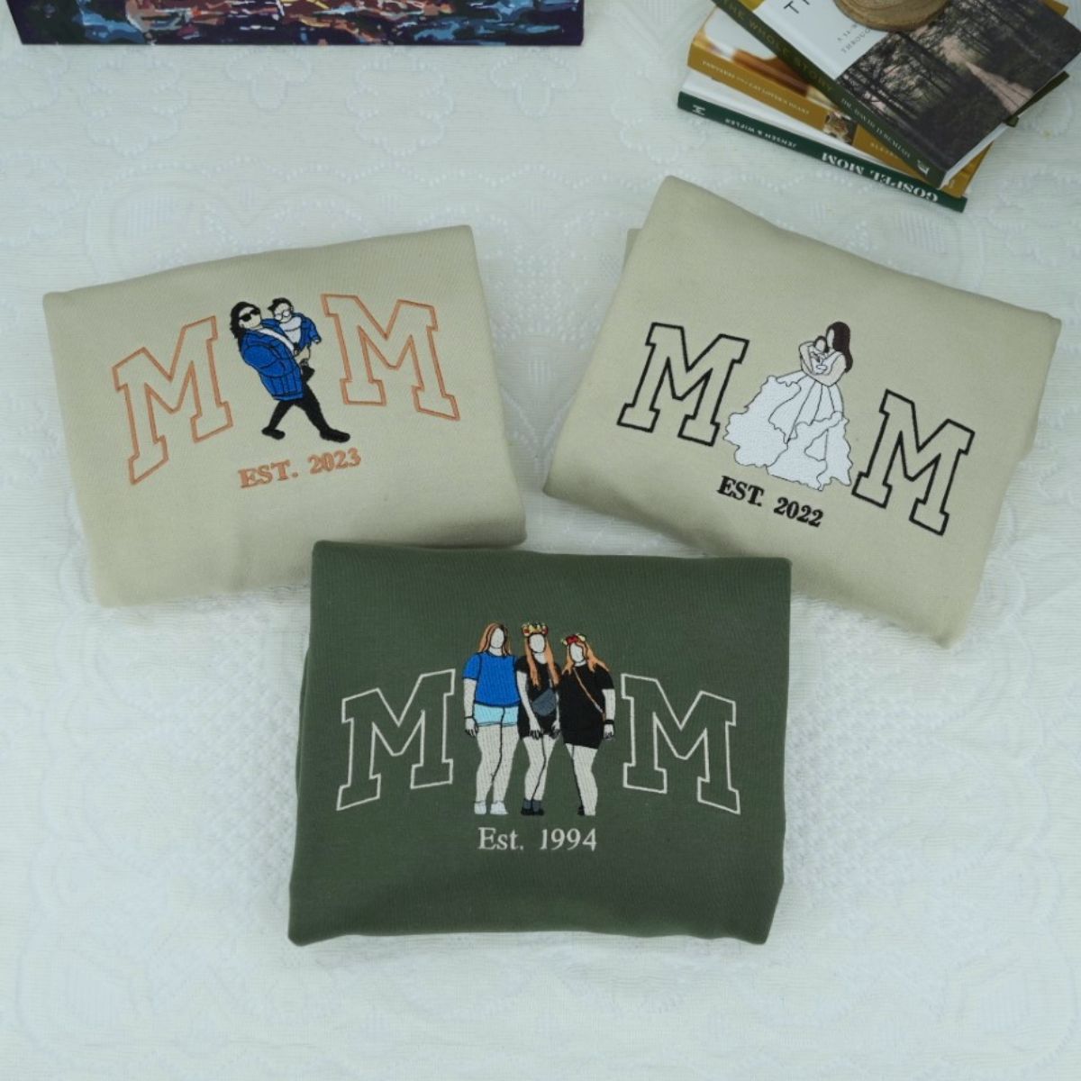 Individuell bestickte Engel- und Dämonenkatze-Kapuzenpullover für Paare