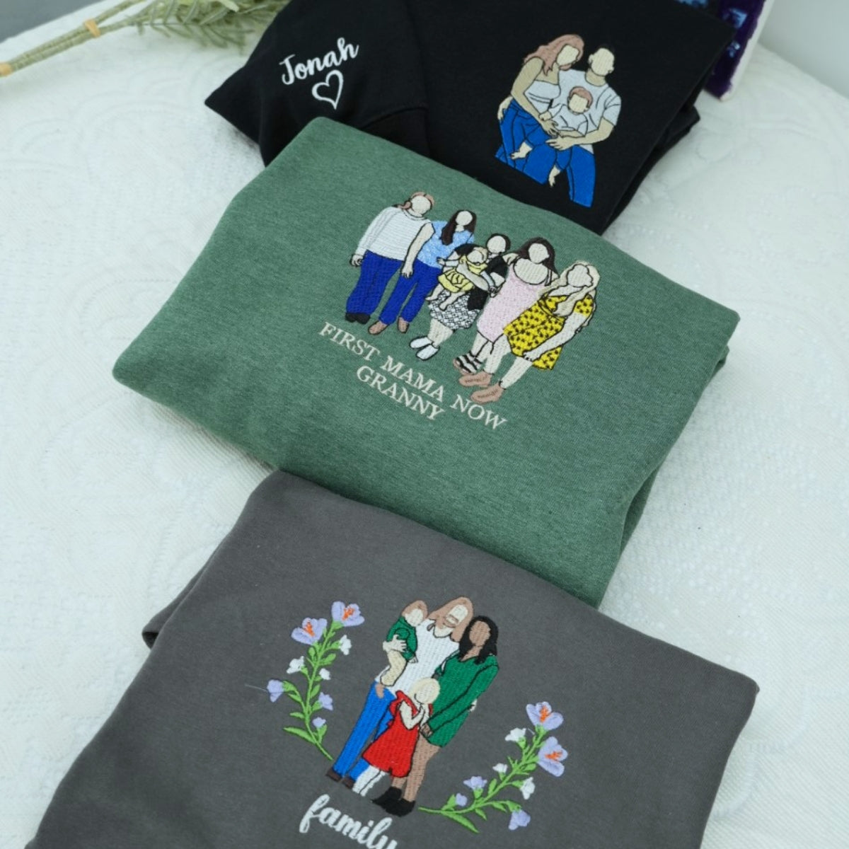 Custom Photo Portrait Dad Hoodies - Father Baby Embroidered From Your Photo - Premium Custom Father's Day Gift