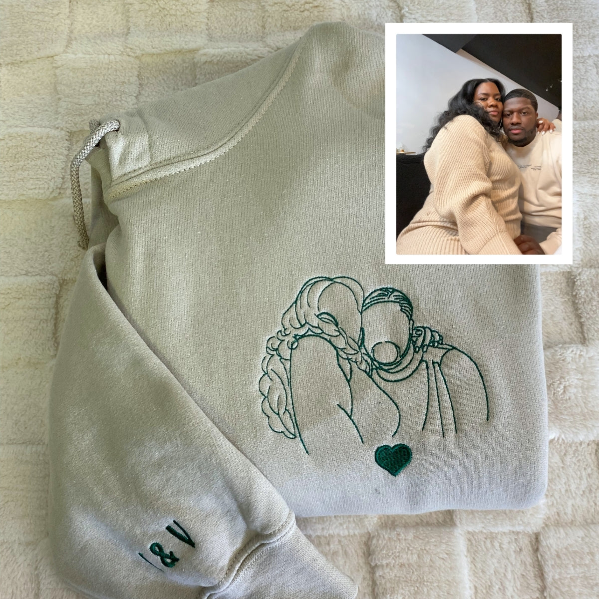 Individuell bestickte Engel- und Dämonenkatze-Kapuzenpullover für Paare