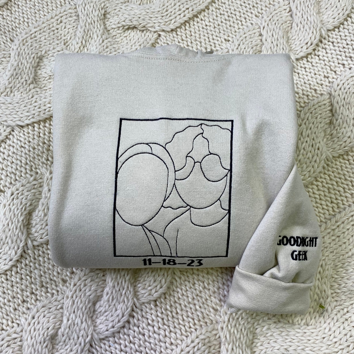 Individuell bestickte Engel- und Dämonenkatze-Kapuzenpullover für Paare