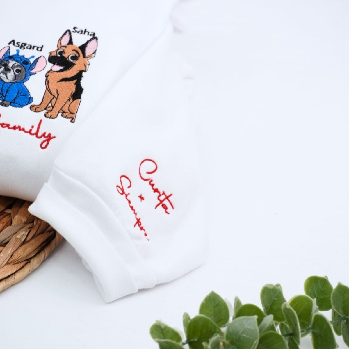 Individuell bestickte Engel- und Dämonenkatze-Kapuzenpullover für Paare