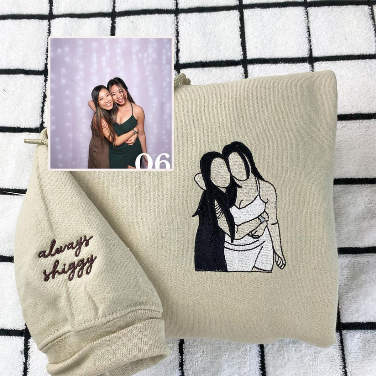 Individuell bestickte Engel- und Dämonenkatze-Kapuzenpullover für Paare