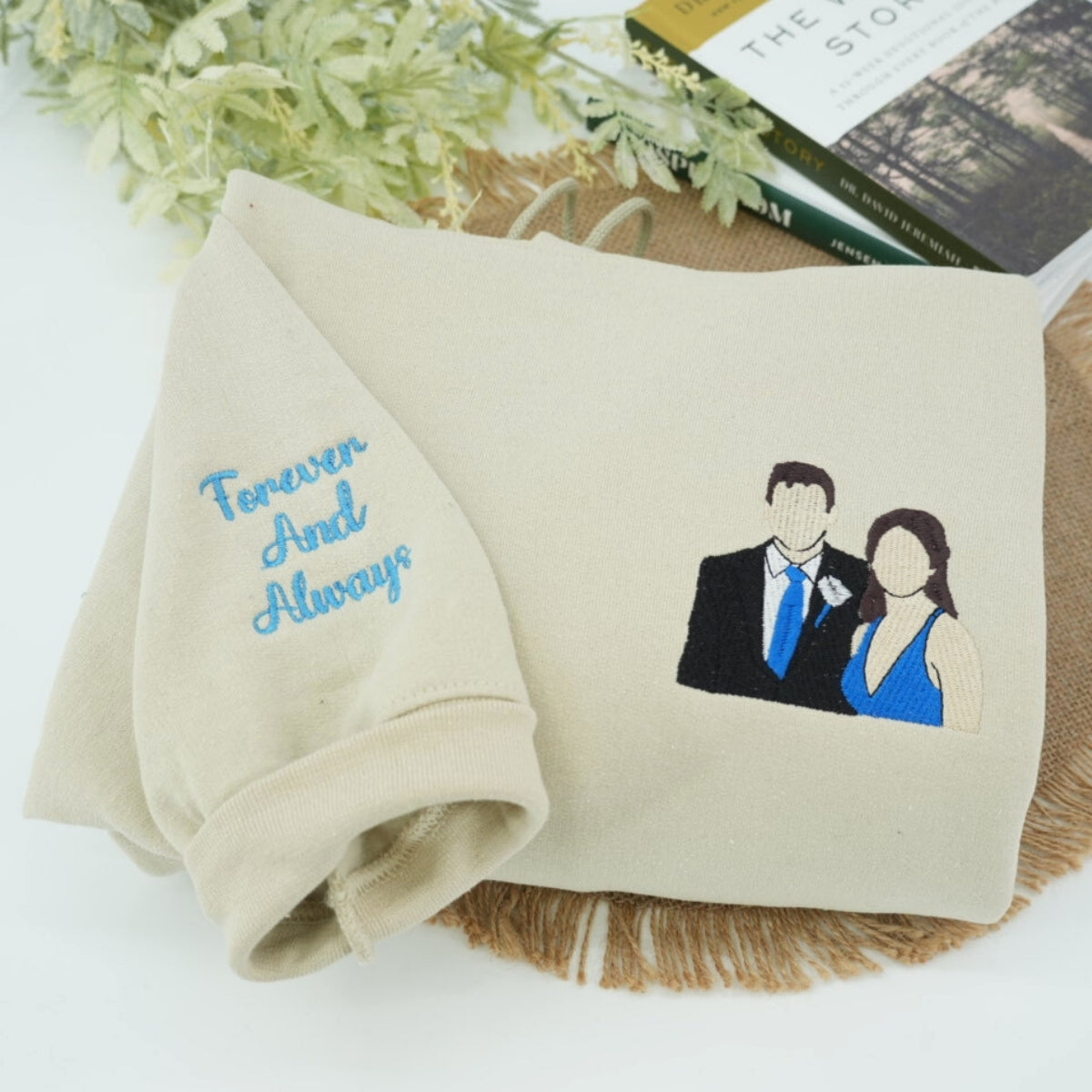 Individuell bestickte Engel- und Dämonenkatze-Kapuzenpullover für Paare