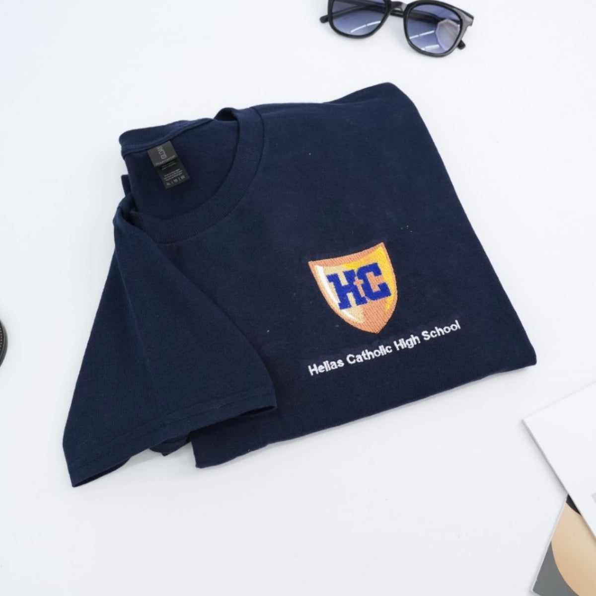 Custom School Logo T-Shirts - University Embroidered Educational Apparel - Perfect School Spirit Gift