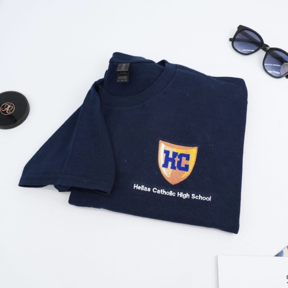 Custom School Logo T-Shirts - University Embroidered Educational Apparel - Perfect School Spirit Gift