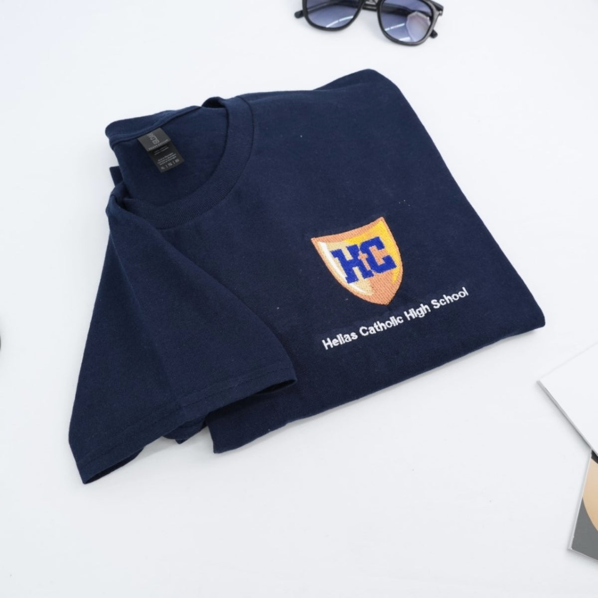 Custom School Logo T-Shirts - University Embroidered Educational Apparel - Perfect School Spirit Gift