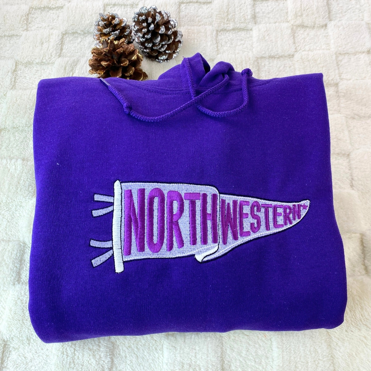 Custom School Pennant Sweatshirts - Vintage University Embroidered Apparel - Alumni Gift