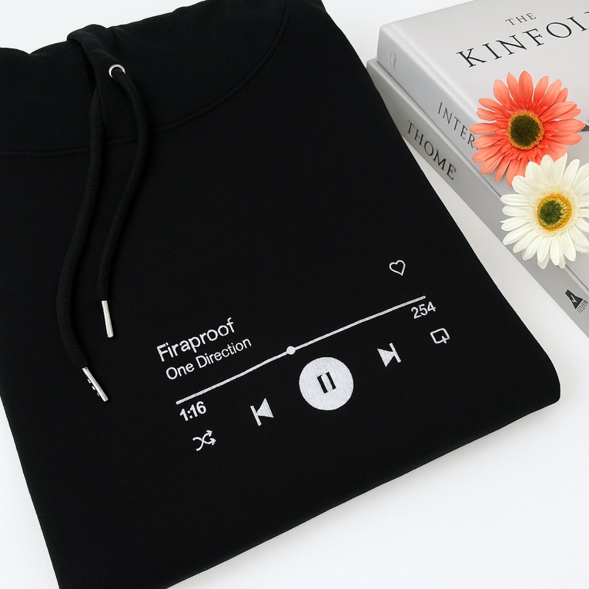 Individuell bestickte Engel- und Dämonenkatze-Kapuzenpullover für Paare