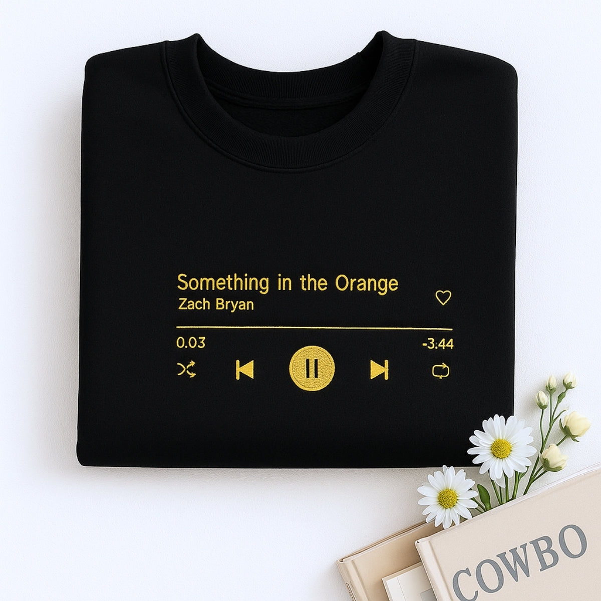 Custom Song Sweatshirts - Personalized Music Player Embroidered - Your Favorite Song Gift