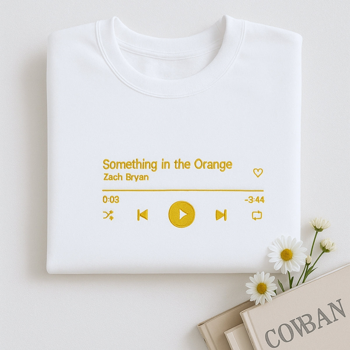 Custom Song Sweatshirts - Personalized Music Player Embroidered - Your Favorite Song Gift