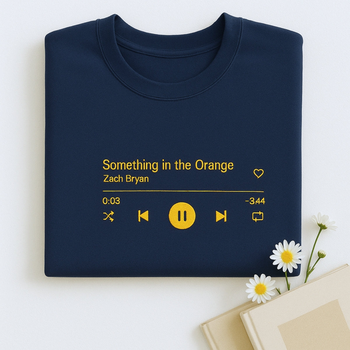 Custom Song Sweatshirts - Personalized Music Player Embroidered - Your Favorite Song Gift