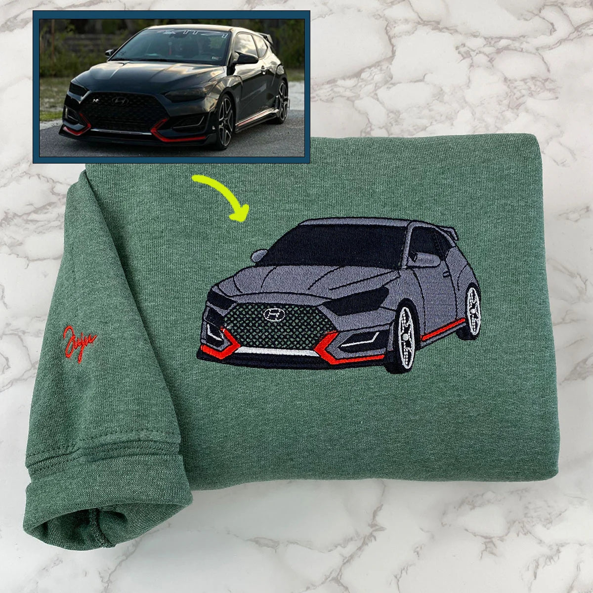 Individuell bestickte Engel- und Dämonenkatze-Kapuzenpullover für Paare
