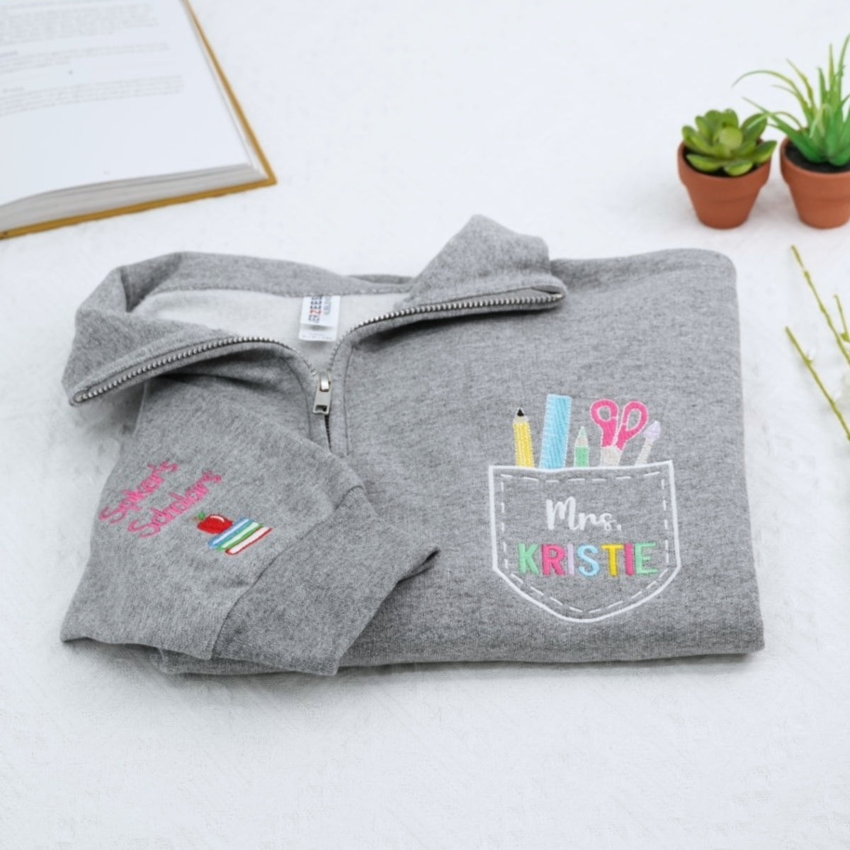Individuell bestickte Engel- und Dämonenkatze-Kapuzenpullover für Paare