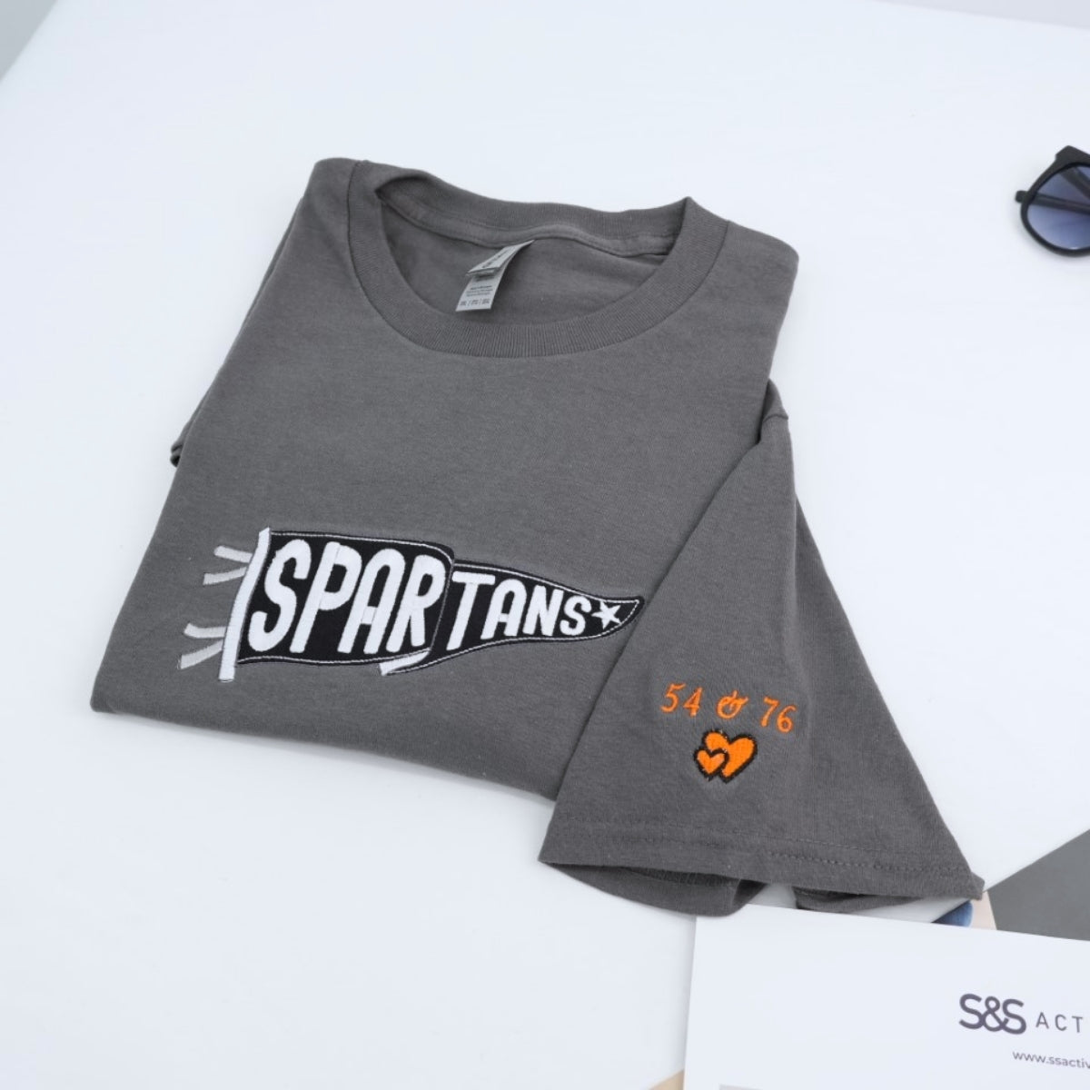Custom Team Sweatshirt - Spartans Embroidered Sports Apparel - Personalized Numbers Gift