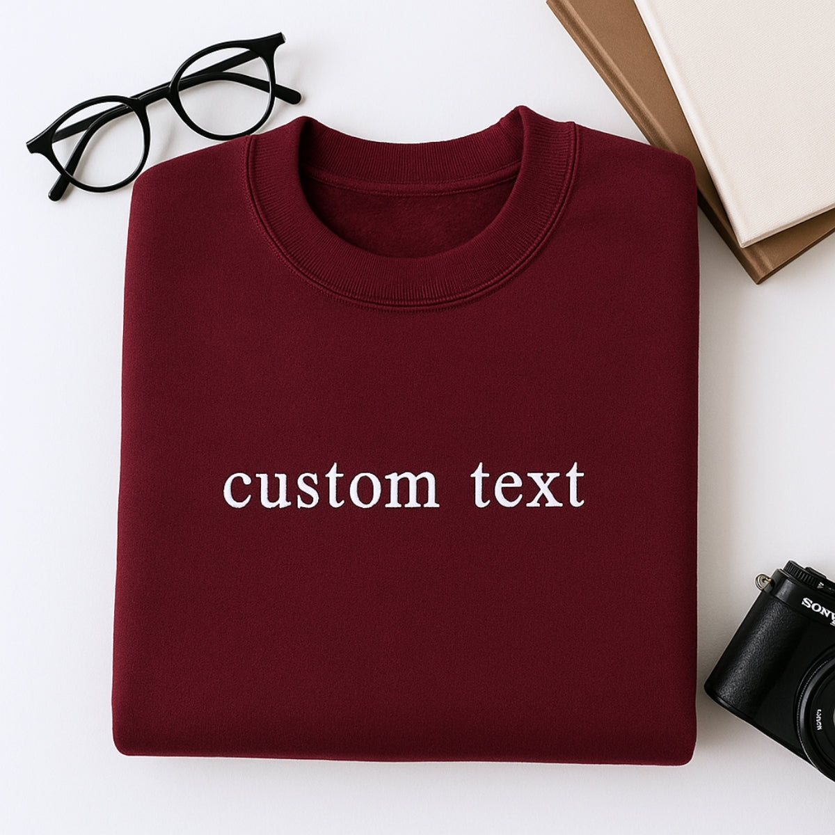 Custom Text Embroidered Sweatshirts - Personalized Message Apparel - Perfect Gift for Anyone