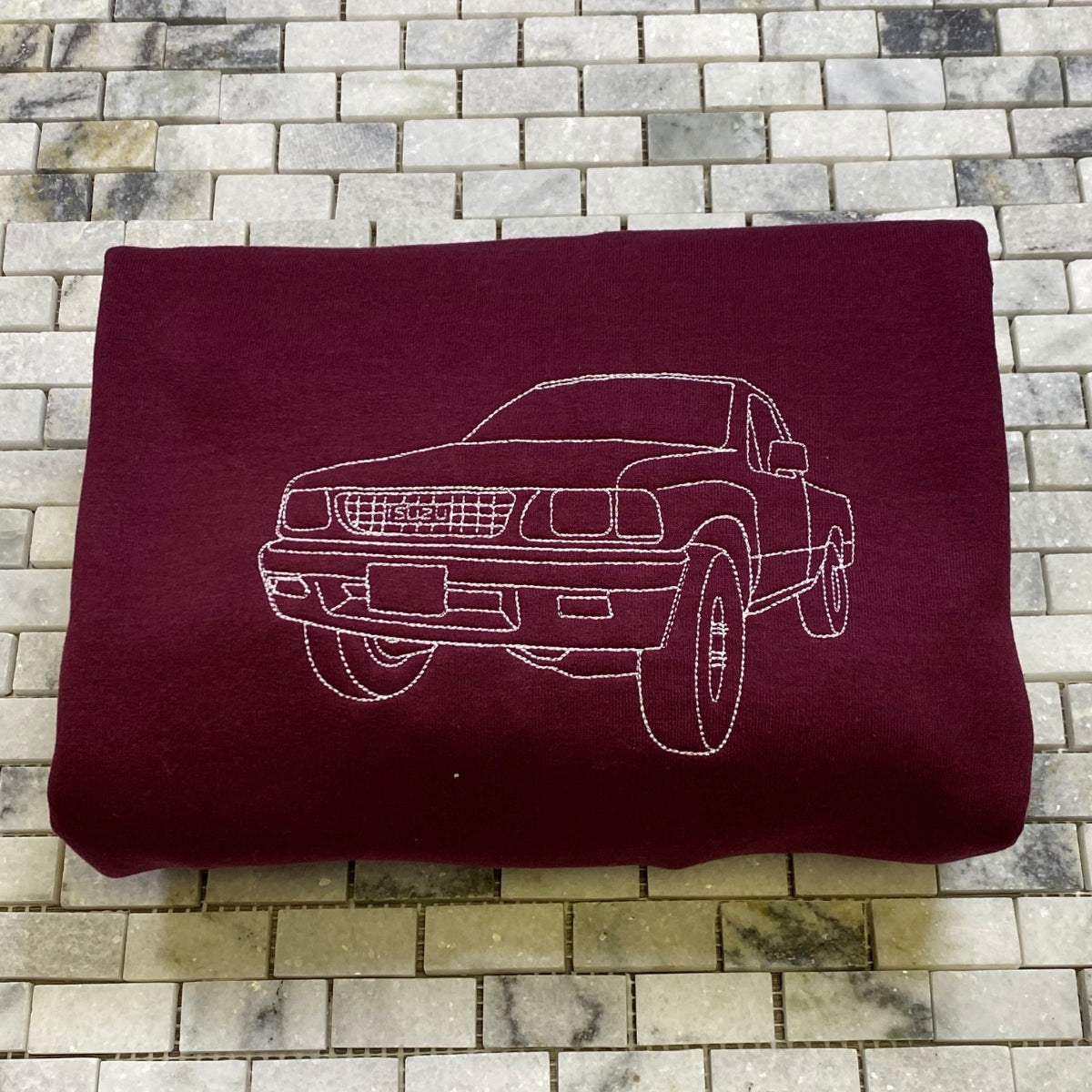 Custom Truck Hoodies - Pickup Line Art Embroidered Sweatshirts - Perfect Truck Enthusiast Gift