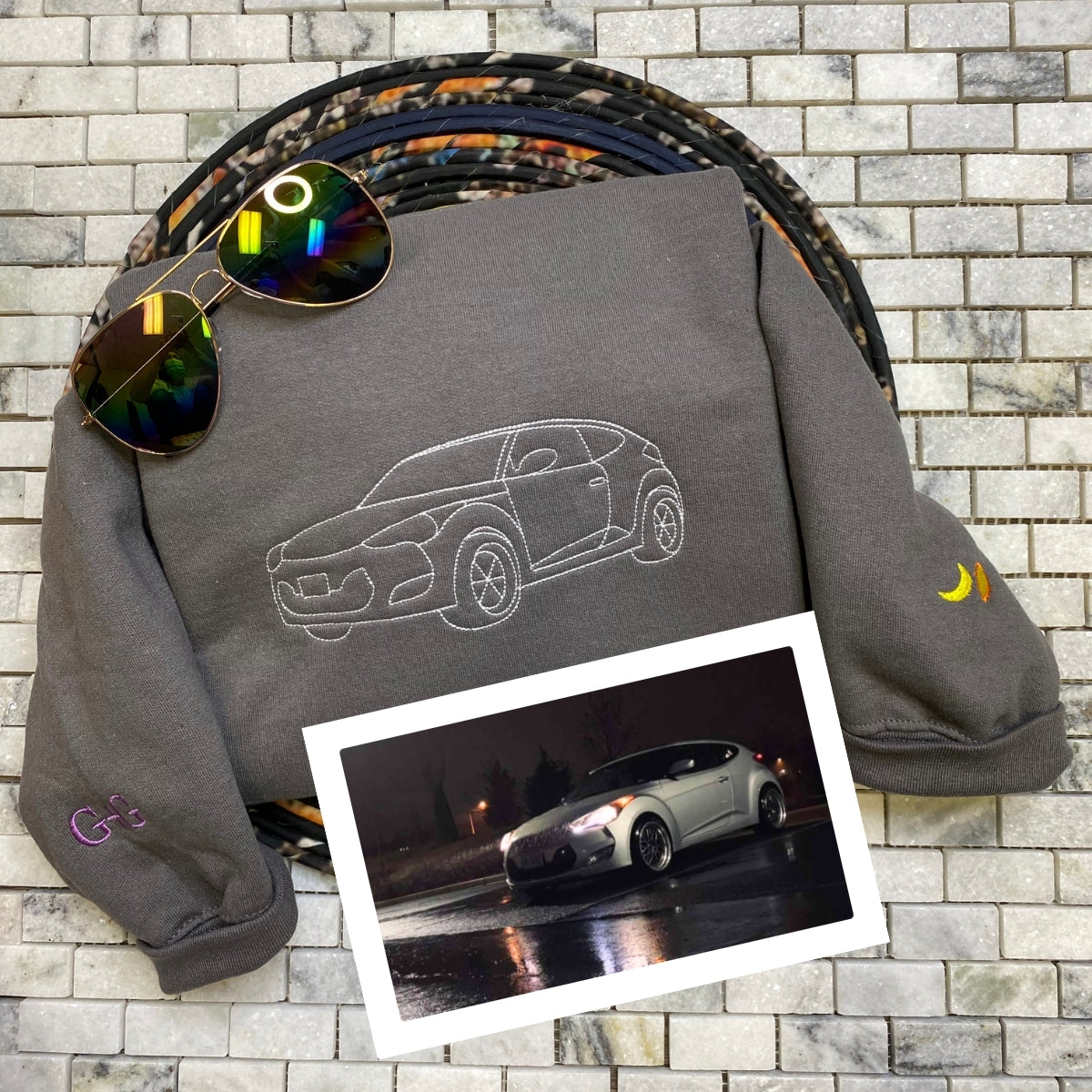 Custom Truck Hoodies - Pickup Line Art Embroidered Sweatshirts - Perfect Truck Enthusiast Gift